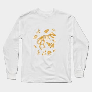 Excavated Dinosaur Fossils - Mustard Long Sleeve T-Shirt